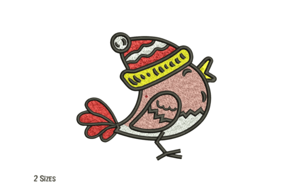 Christmas Bird Machine Embroidery Design