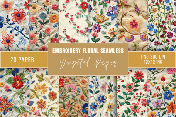 Embroidery Floral Seamless Paper Bundle Review