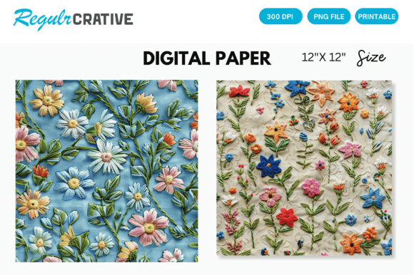 Embroidery Floral Seamless Paper Print Review