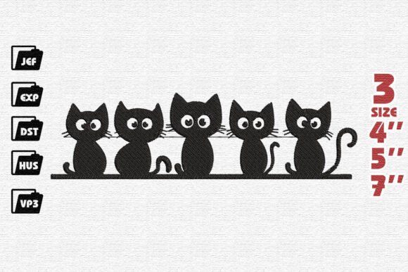 Funny Cat Embroidery