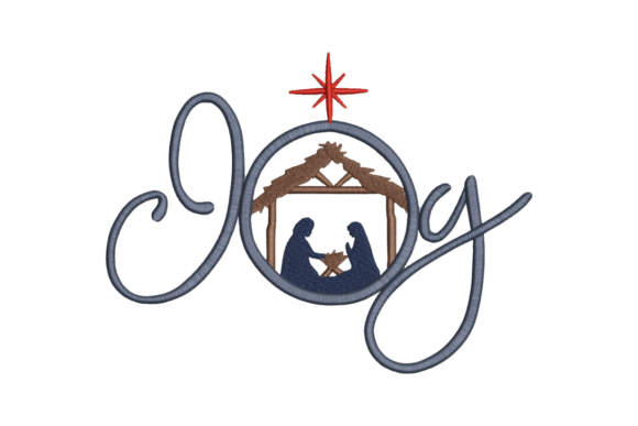 Joy Nativity Embroidery Design