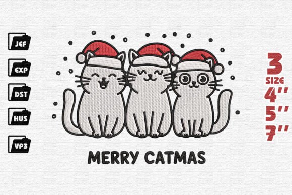 Merry Catmas Embroidery