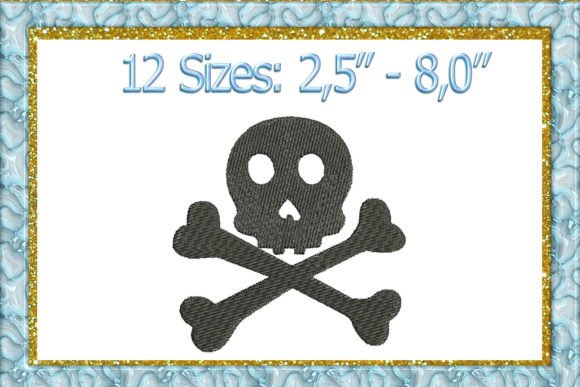Skull Head Embroidery Design